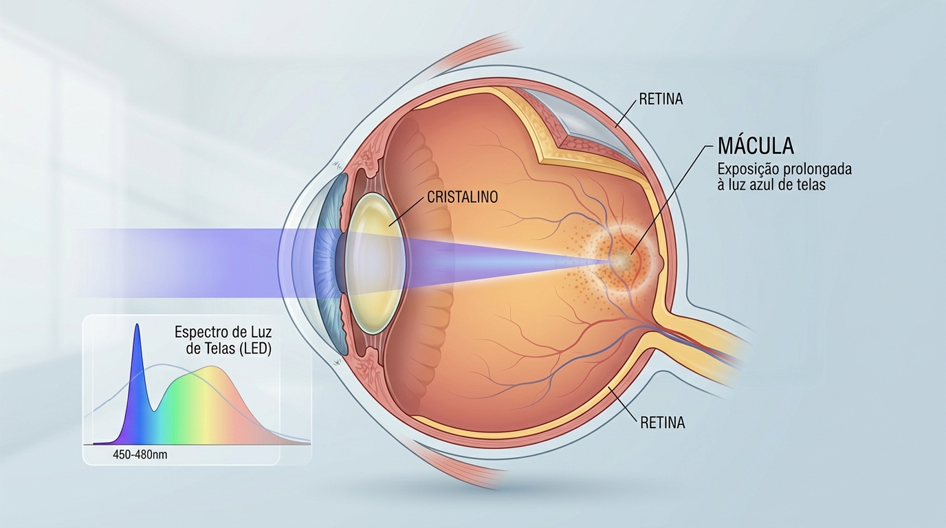 Imagem explicativa sobre Como proteger a saúde dos olhos na era das telas digitais